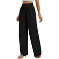 thumbnail image 2 of Huowey Women's Pants Fashionable and Casual New Elastic Pants Linen Casual Pants Casual Pants, 2 of 4
