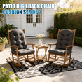 thumbnail image 6 of Sunmthink Adirondack Chair Cushion Set of 2, 4 Inch Thickness Waterproof UV-Protected Outdoor Patio Cushions, Dark Gray, 6 of 8