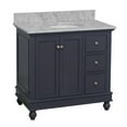 thumbnail image 3 of Bella 36" Bathroom Vanity with Marine Gray Cabinet and Carrara Marble Top, 3 of 6