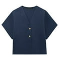 thumbnail image 4 of Women's Casual Jacket for Everyday Wear - Lightweight Short Sleeve V-Neck Knit Sports Jacket for Women Women's Bomber Jacket Casual Coat, 4 of 4