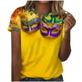 thumbnail image 1 of Mujeres Pantalones Cortos de Verano Flor Impresión Cuello Redondo Manga Corta Superior, Casual, 1 of 8