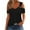 Black, variant on Quinlirra shirts for women tees Women Summer Sexy T- Shirt Cold Shoulder Pullover Blouse V-Neck Short Sleeve Solid Tops