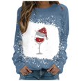 thumbnail image 1 of EHQJNJ Chandails en Molleton à Col Rond pour Femmes, Graphiques Amusants, Imprimé Joyeux Noël, Col Rond, Coupe Ajustée, Manches Longues, Décontracté, Ample, 1 of 4