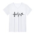 thumbnail image 4 of T-Shirt à Manches Courtes pour Femmes Seductiva Économies du Printemps Liquidation Hauts d'Été pour Femmes Mignon Cœur Graphique Col Rond Manches Courtes Coupe Régulière T-Shirt Décontracté T-Shirts T-Shirt Hauts, 4 of 5