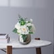 thumbnail image 1 of Mini ramo de flores artificiales, jarrón de bonsái, arreglo Floral, adornos en maceta para mesa de jardín, centros de mesa, decoración de boda de , blanco bajo BLESIY Flores de bonsái, 1 of 8