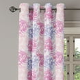 thumbnail image 2 of Ambesonne Flowers Grommet Curtain, Romantic Floral Design, 50" x 72", Pink and White, 2 of 6