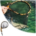 thumbnail image 2 of Fishing Gear Fly Fishing Net With Release Lightweight Wooden Handle Frame Rubber Coated Mesh Landing For Catch And Release, 2 of 5