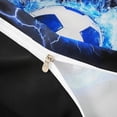 thumbnail image 4 of Castle Fairy Sport Soccer Twin Duvet Cover, Abstract Lightning Twin Bedding, Blue Black,Black Reversible,2pcs,1 Duvet Cover and 1 Pillowcase, 4 of 6
