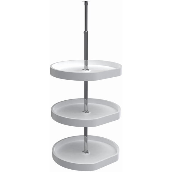 Rev-A-Shelf 7013-20-11-526 Classic 3 Tier 20" D Shaped Flat Side Lazy Susan - White