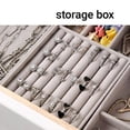 thumbnail image 6 of Gray Velvet Jewelry Organizer Tray with Lid and Mirror - 18 Compartment Earring Necklace Ring Display Storage Box for Drawer and Travel, 6 of 7