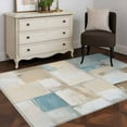 thumbnail image 4 of Blue Beige Area Rug 3x5 FT, Non Slip Entryway Bedside Carpet, Modern Abstract Color Blocks Washable Soft Floor Carpet Indoor Mat Non-Shedding Throw Rug for Dorm Kitchen Home Office, 4 of 9