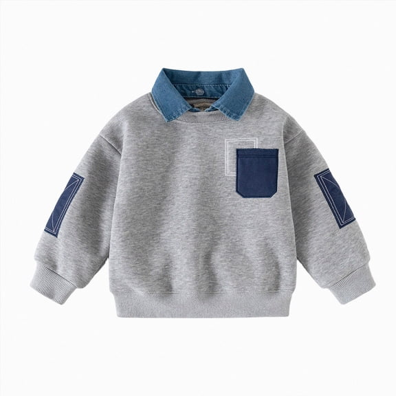 Unisex Infant Toddler Baby Boy Girl Crewneck Sweatshirt Shirt Long Sleeve Pullover T-shirts Clothes for 6-12 Months 12-24 Months 2T 3T 4T 5T 6T 7T 8T 9T Children 5-6 Years