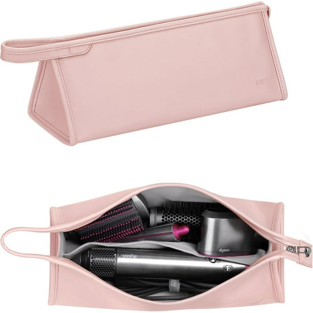 Estuche de viaje para rizador o cabello, almacenamiento portátil impermeable para accesorios de estilizador supersónico, organizador de protección rosa