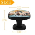 thumbnail image 4 of 4 Pcs Cabinet Handle Drawer Pulls Horse Knobs with Screws Square Furniture Office Cabinet Knob Decoration, 4 of 7