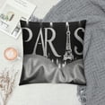 thumbnail image 2 of COMIO Eiffel Tower Throw Pillow Covers Paris (No No ) Diamond Pillow Covers Home Decor for Kids Paris Decor Black Silver Square Cushion Covers, 2 of 5