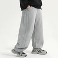 thumbnail image 4 of ZHANGDER Boys Sweatpants Teen Boys Baggy Barrel Pants Wide Leg Open Bottom Pants with Pockets Casual Streetwear, 4 of 7