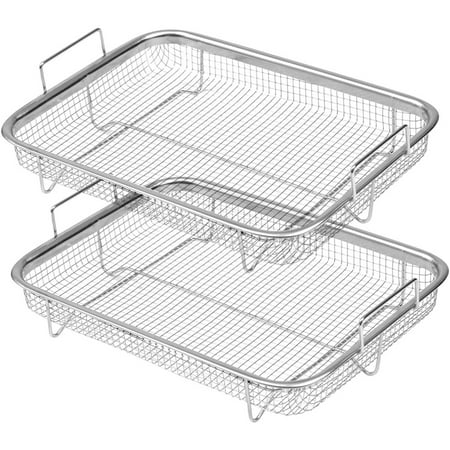 

Air Fryer Basket for Oven Stainless Steel Grill Basket Non-Stick Mesh Basket Air Fryer Tray Wire Rack Roasting Basket