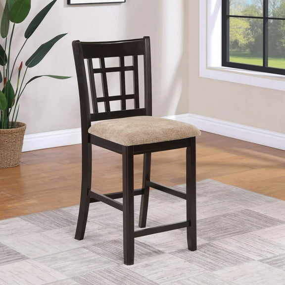 Tan & Counter Height Stools (2) - Fluffy Padded Seat, Elegant For Dining Room Of 2 Chairs Soft Classy