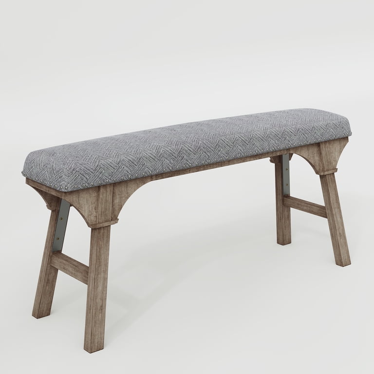 HLR Modern Upholstered End of Bed Bench, Gray photo 7