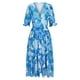 thumbnail image 4 of Puntoco Vestido De Manga Corta Con Cuello En V, Nuevo Vestido Suelto De Gran Elasticidad Con Cuello En V Floral Para Vacaciones En La Playa Para Mujer Azul Cielo Xxxl, 4 of 6