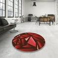 thumbnail image 4 of Ahgly Tapis Rond Lavable en Machine Intérieur Transitionnel Rouge Tomate, 4 Pieds Rond, 4 of 7