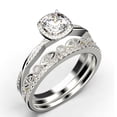 thumbnail image 3 of Twisted Infinity Band Dazzling Boho & hippie 2.00 Carat Round Diamond Moissanite Engagement Ring, Classic Wedding Ring in 925 Sterling Silver With 18k White Gold Plating, Trio Rings, 3 of 4