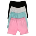 thumbnail image 2 of ToBeInStyle Girls' 4 Pack Solid Color Soft Cotton Blend Stretchy Shorts - Pastel - 8T, 2 of 2