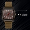 thumbnail image 6 of NFTIGB Men's Vintage PU Leather Strap Quartz Watch Casual Slim Analog Wristwatch (1.5 in / 3.8 cm Dial), Brown, 6 of 9