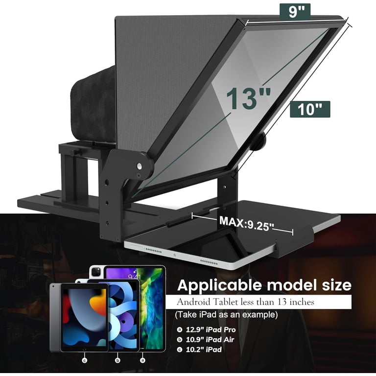NEEWER X12 Teleprompter de Aluminio con Control Remoto RT-110 (Conectado a través de Bluetooth en la Aplicación NEEWER Teleprompter) y Estuche de Transporte, Compatible con iPad, Tabletas iOS/Android NEEWER X12 Teleprompter de Aluminio con Control Remoto RT-110 (Conectado a través de Bluetooth en la Aplicación NEEWER Teleprompter) y Estuche de Transporte, Compatible con iPad, Tabletas iOS/Android