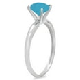 thumbnail image 2 of 0.5 ct Round Cut Simulated Turquoise Solitaire 18K White Gold Womens Engagement Ring, 2 of 4