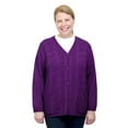 thumbnail image 1 of Silverts Women Cardigan Open Back Knit Sweater, M, Plum, 1 of 2
