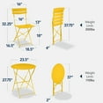 thumbnail image 3 of Best Choice Products 3-Piece Small Bistro Set, Folding Patio Furniture Set of 2 Chairs and Table - Yellow, 3 of 9