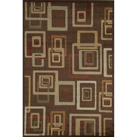 Rugs America Amber Brown Geometric Area Rug - 7'10 x 10'10