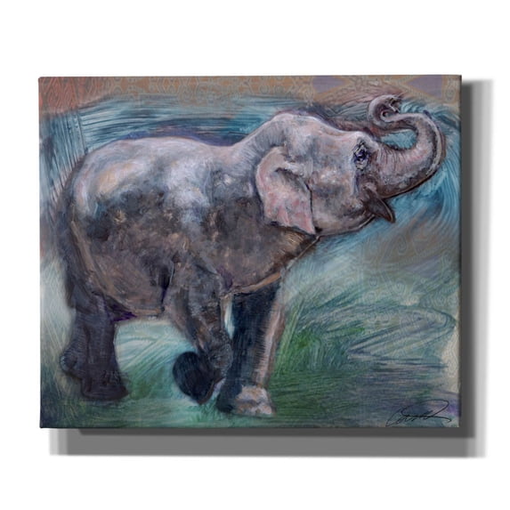 Epic Graffiti 'Elephant Jubilee' by Robert Campbell, Canvas Wall Art, 24"x20"