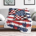thumbnail image 5 of American Flag Throw Blanket, Soft Cozy Warm Flannel USA Flag Stripe Patriotic Blanket for Couch Sofa Bed, 40"x50", 5 of 6