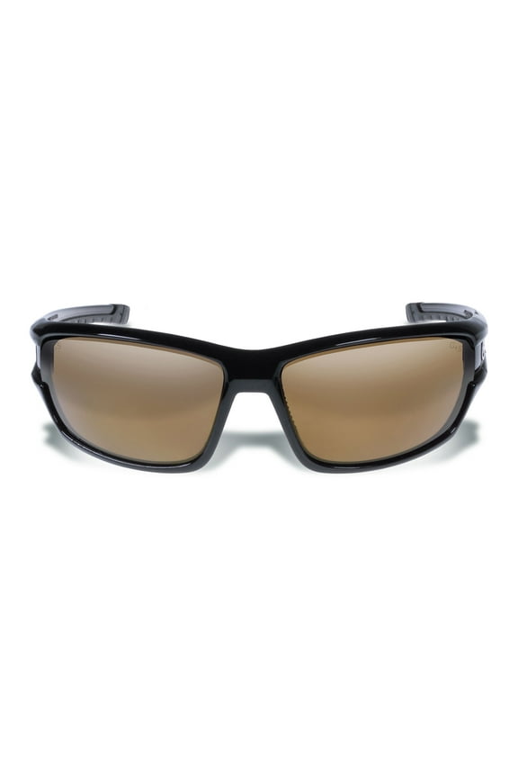 Unisex Rectangle Wrap Pro Hero Shiny Black Sunglass