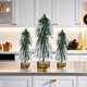 thumbnail image 4 of pstuiky Árbol de Navidad pequeño mini árbol de Navidad mini pino cepillo para botellas árbol artificial con base de madera para decoración de mesa., 4 of 6