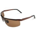 thumbnail image 2 of Anvazise Men's Cool Fashion Police Metal Frame Polarized Sunglasses Driving Glasses Brown, 2 of 13