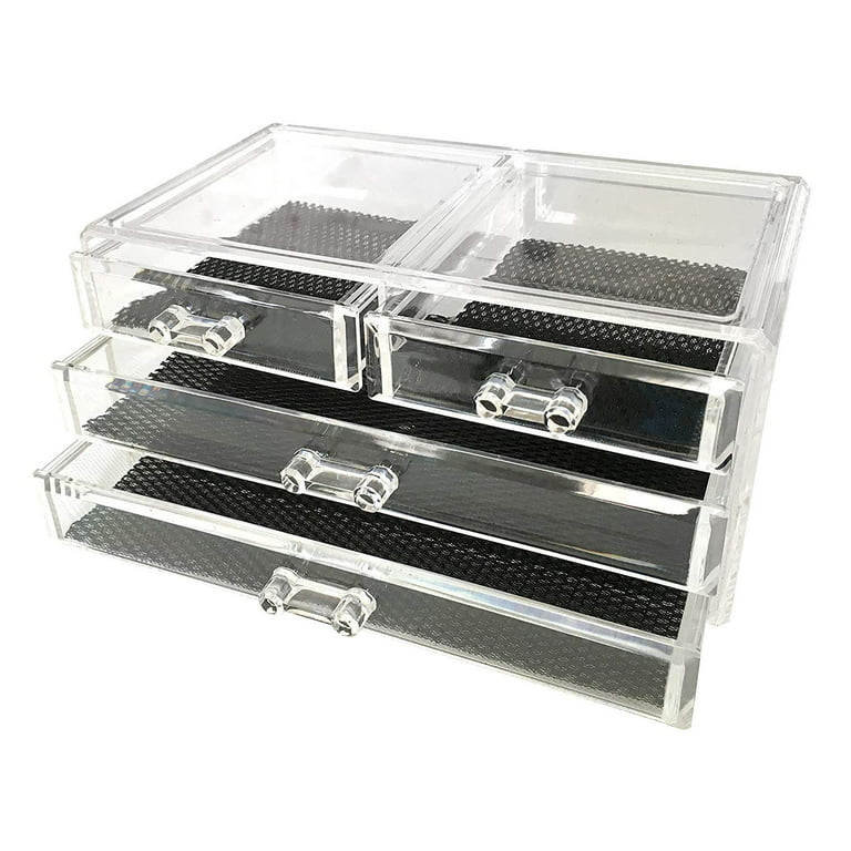 Clear Acrylic Jewelry Organizer and Makeup Organizer Cosmetic Organizer and  Large 7 Drawer Jewelry Chest or Makeup Storage Ideas Case Lipstick Liner