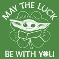 thumbnail image 2 of Men's Star Wars: The Mandalorian St. Patrick's Day Grogu May the Luck be with You Distressed  Graphic Tee Kelly Heather 3X Large, 2 of 4