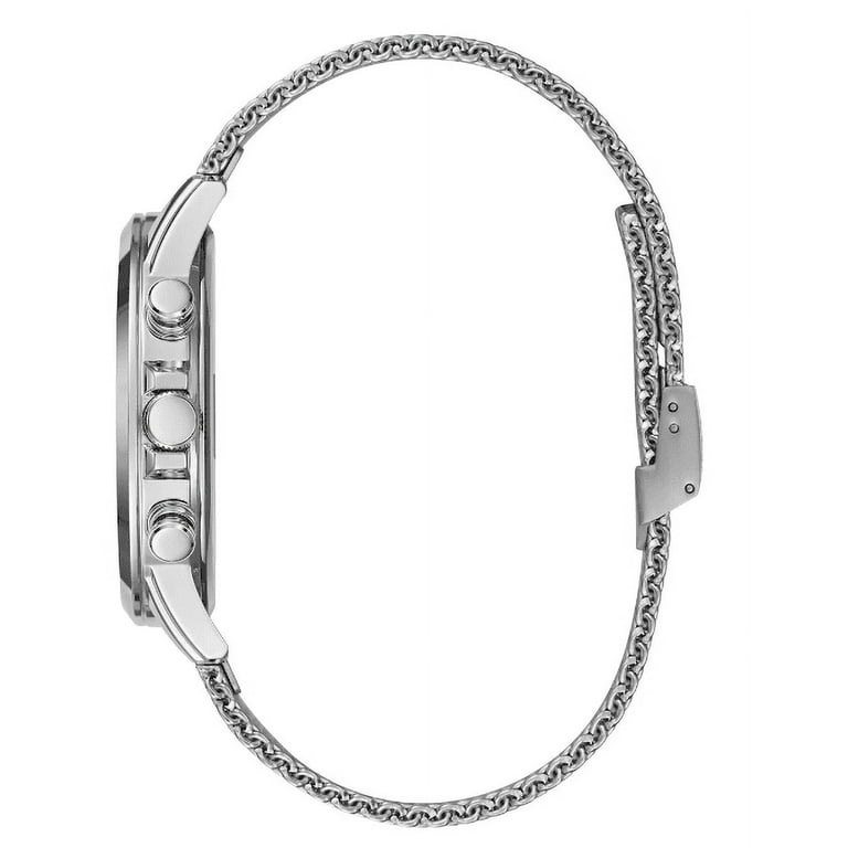 GUESS Silver-Tone And Grey Mesh Multifunctional Watch