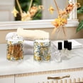 thumbnail image 4 of Yayeee 4 Pack Qtip Holder Bathroom Cotton Swab Canister with Lid Clear Dispenser Set, Yellow Floral, 4 of 6