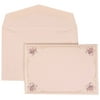 JAM Paper Wedding Invitation Set, Small, 3 3/8 x 4 3/4, Purple Card with White Envelope Flower Accent Border, 100/pack