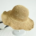 thumbnail image 4 of HEVIRGO Women Sun Hat Solid Color Breathable Lightweight Sunscreen Beach Hat for Travel Beige Straw, 4 of 7