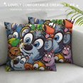 thumbnail image 3 of SHERONV Cartoon Animals Expressions Furry Art Decorative Throw Pillow Cover for Home Couch Living Room Bed Sofa High-Quality 1PC 20x20in, 3 of 5