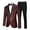Black+Red, variant on Slim-Fit Men's Paisley 2-Piece Suit Set - Tailored Jacket, Black Straight-Leg Trousers & Matching Black Bow Tie for Formal Occasions Evenings Weddings