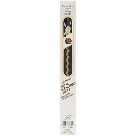 Heavyweight Brass Separating Metal Zipper 22" - Black