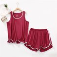 thumbnail image 1 of Pijamas cómodos de Modal para mujer, ropa holgada de verano para el hogar, nuevo chaleco informal sin mangas, pantalones cortos, conjunto de pijamas para mujer, 1 of 4