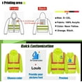 thumbnail image 3 of Hi Vis Safety Hoodie Sweatshirt with Removable Sleeve High Visibility Fleece Hooded Work Jacket, 3 of 6