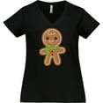 thumbnail image 3 of Inktastic Gingerbread Christmas Women's Plus Size V-Neck T-Shirt, 3 of 5